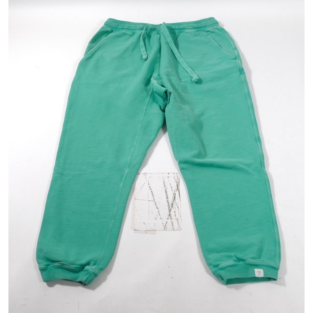 TKEES Sweatpants Women L Green Air Whipped Jogger Elastic Waist Drawstring Flaws